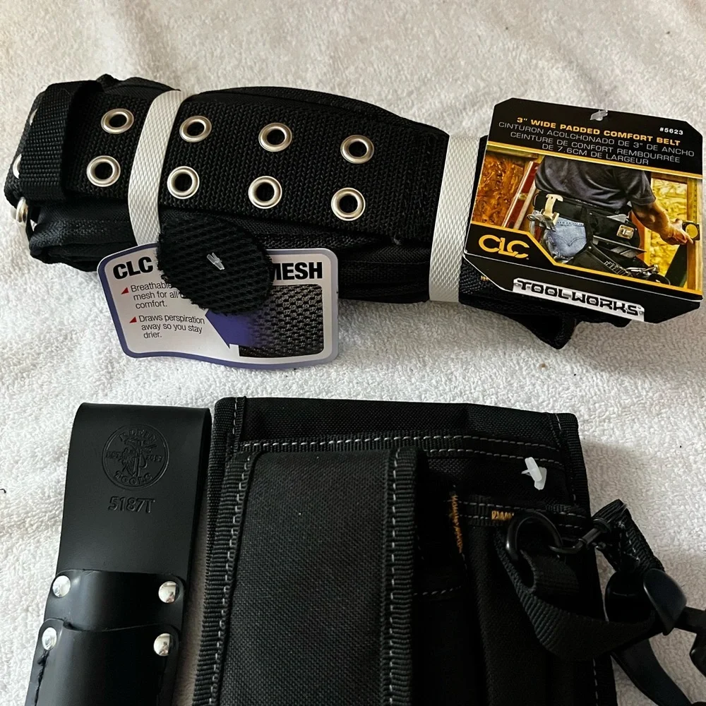CLC Tool Works & Klein 5 Pc Belt/Pouch Set